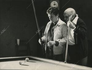 José María Rodero y Manuel galiana durante el ensayo de la obra "El Veneno del...