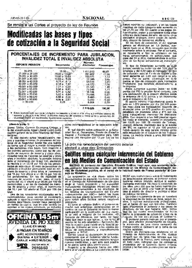 ABC MADRID 20-01-1983 página 23