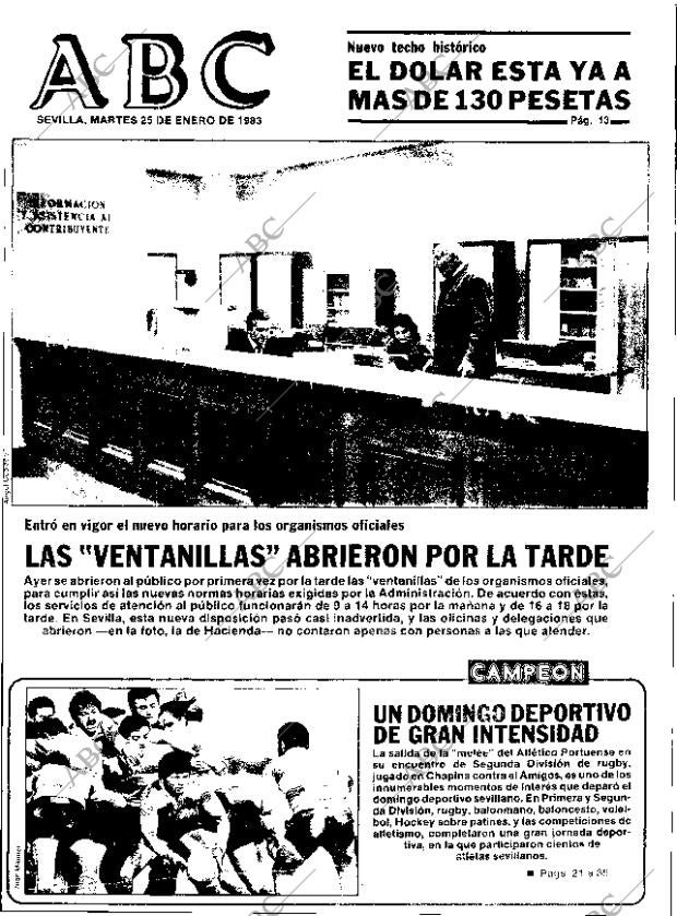 ABC SEVILLA 25-01-1983 página 1