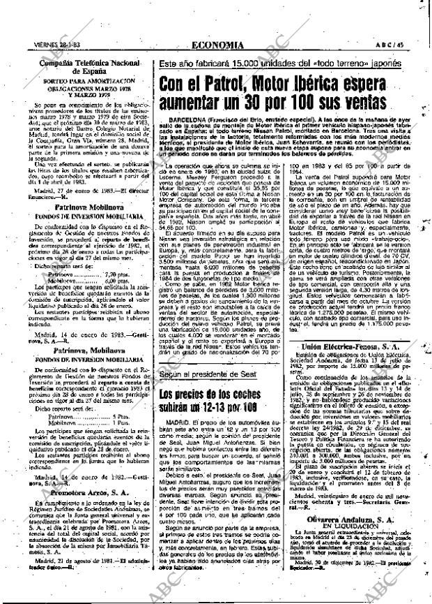 ABC MADRID 28-01-1983 página 45