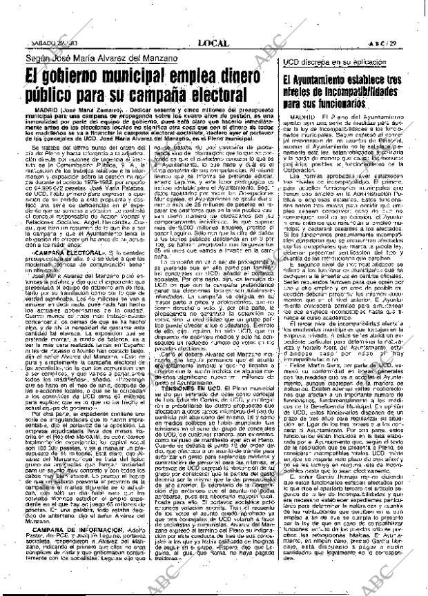 ABC MADRID 29-01-1983 página 29