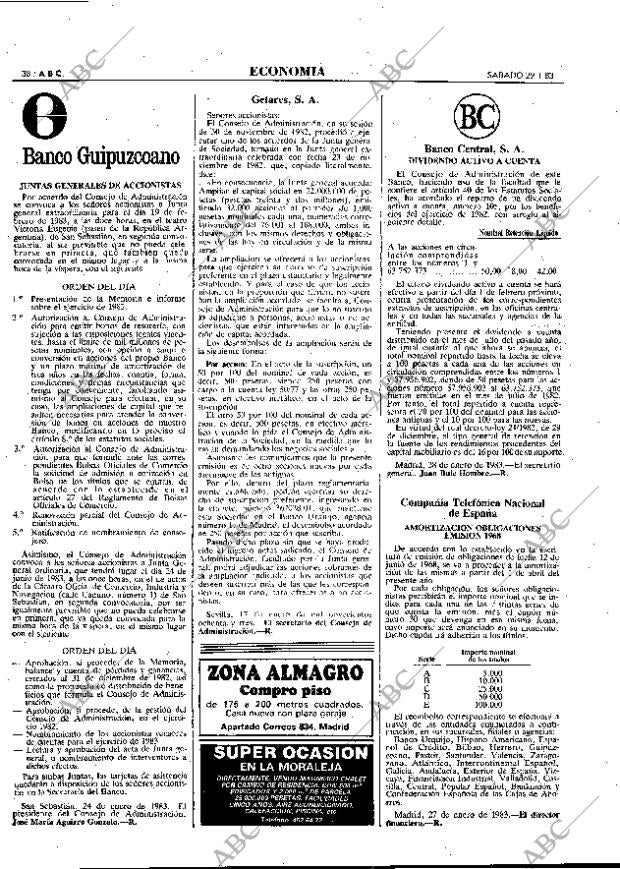 ABC MADRID 29-01-1983 página 38