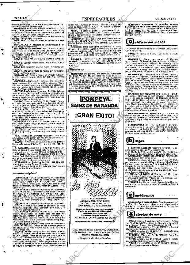 ABC MADRID 29-01-1983 página 74