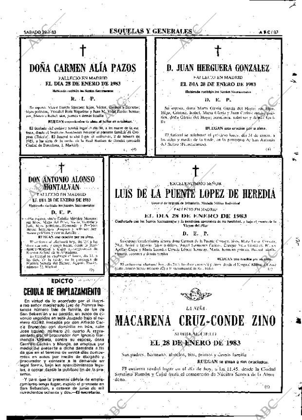 ABC MADRID 29-01-1983 página 87
