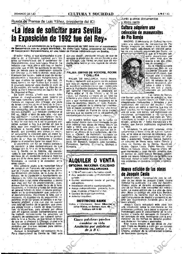 ABC MADRID 30-01-1983 página 43