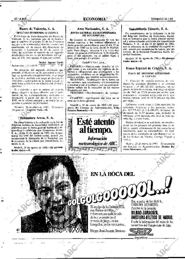 ABC MADRID 30-01-1983 página 62