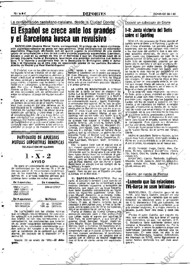 ABC MADRID 30-01-1983 página 70