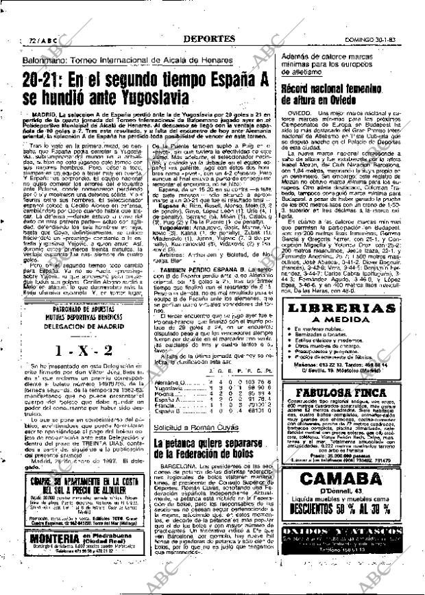 ABC MADRID 30-01-1983 página 72