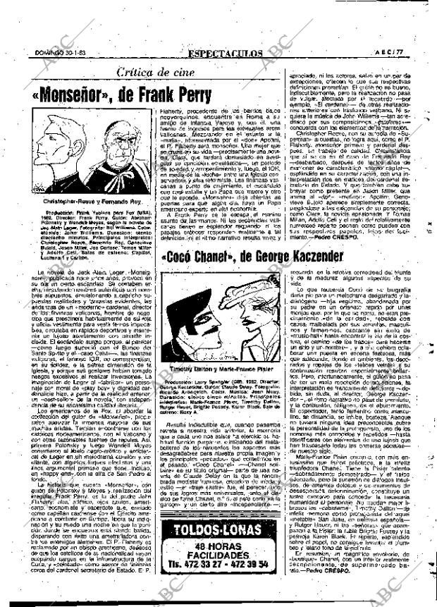 ABC MADRID 30-01-1983 página 77