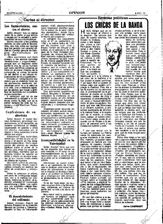 ABC MADRID 08-02-1983 página 13