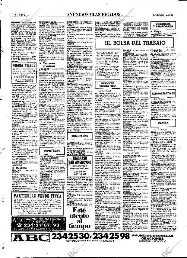 ABC MADRID 12-02-1983 página 74