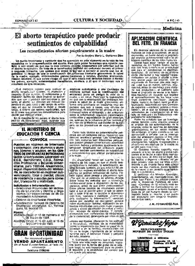 ABC MADRID 13-02-1983 página 45