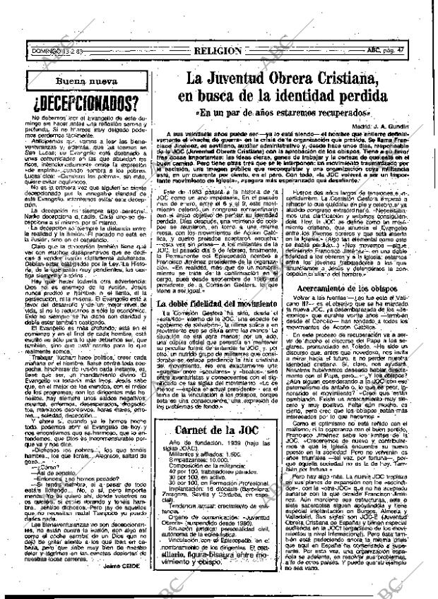 ABC MADRID 13-02-1983 página 47