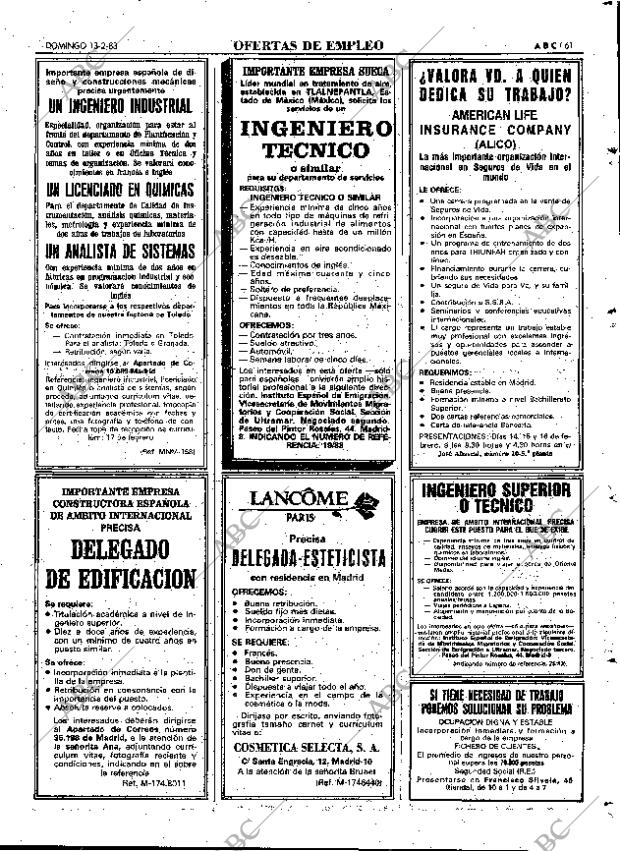 ABC MADRID 13-02-1983 página 61