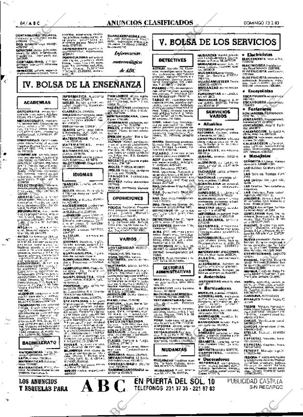 ABC MADRID 13-02-1983 página 84