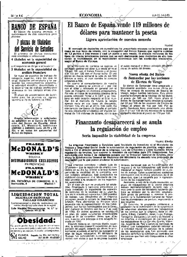 ABC MADRID 14-02-1983 página 38