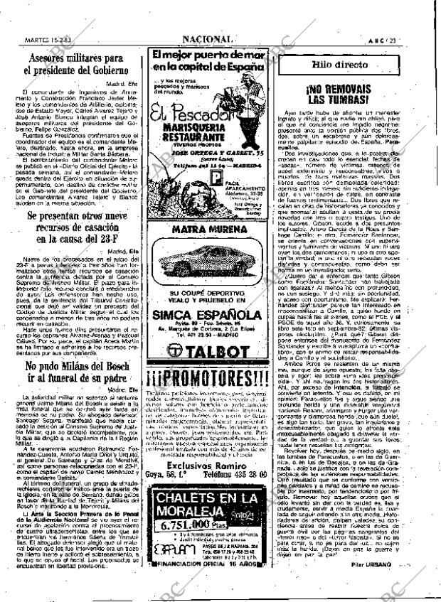 ABC MADRID 15-02-1983 página 23