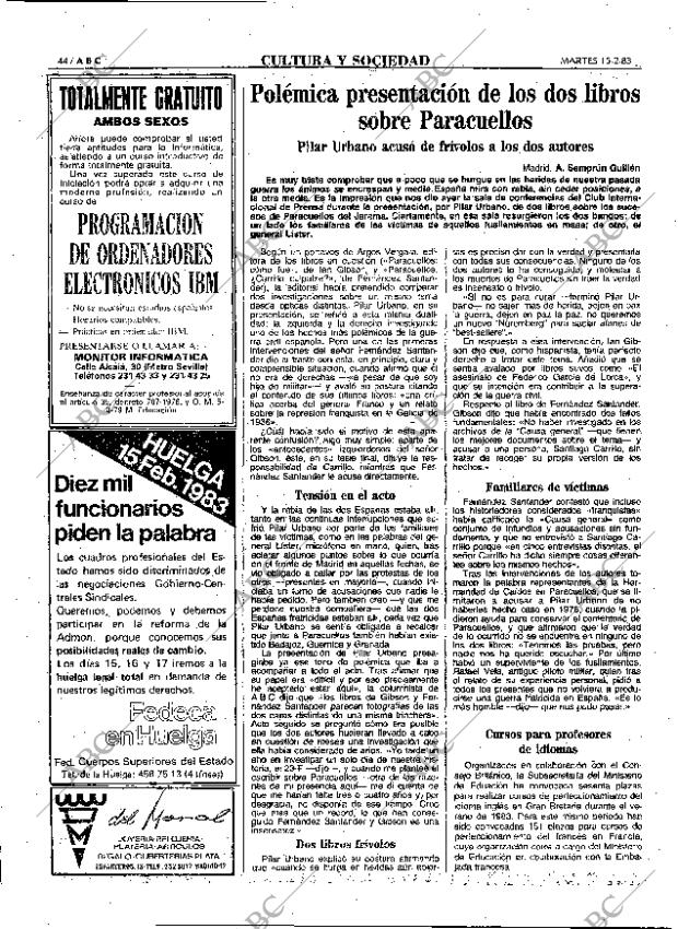 ABC MADRID 15-02-1983 página 44