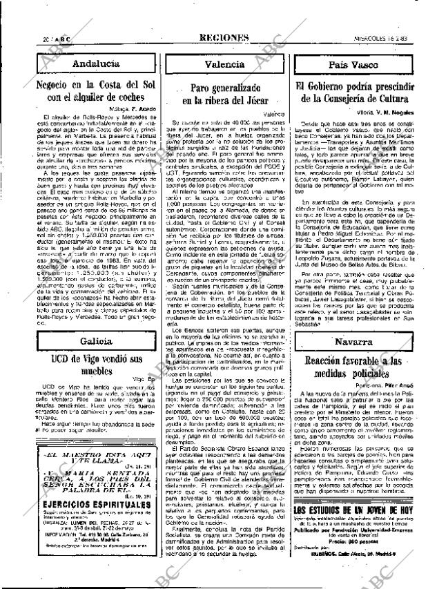 ABC MADRID 16-02-1983 página 20