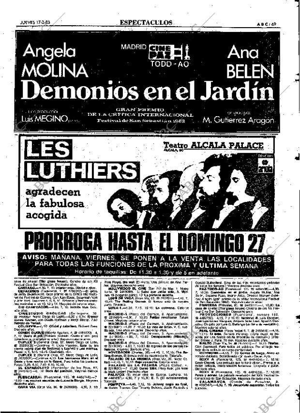 ABC MADRID 17-02-1983 página 69