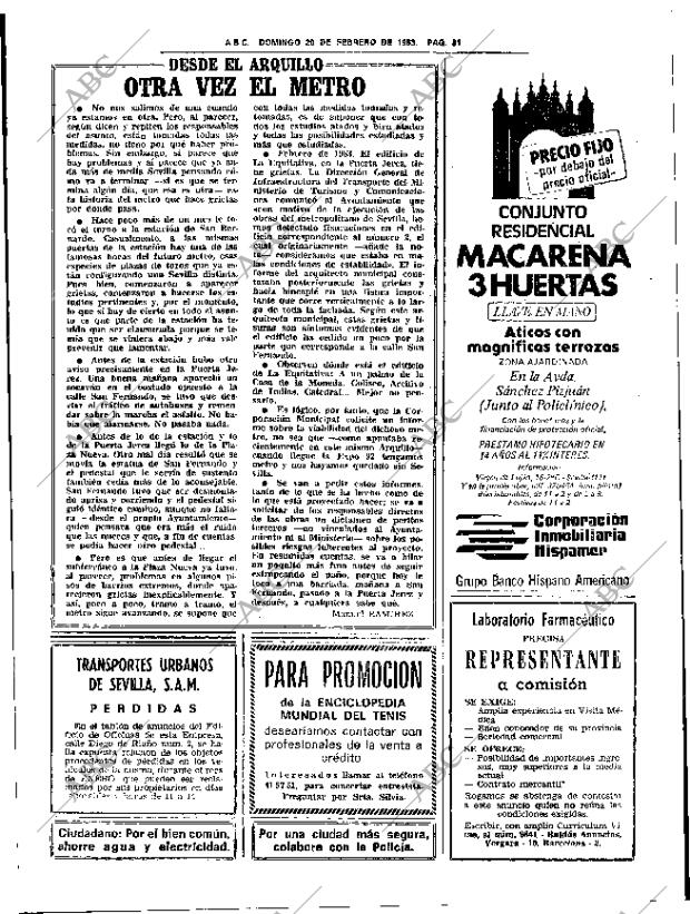 ABC SEVILLA 20-02-1983 página 47