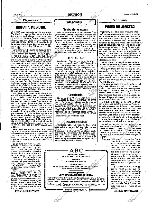 ABC MADRID 21-02-1983 página 14