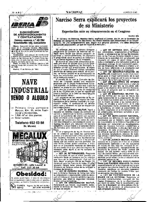 ABC MADRID 21-02-1983 página 18