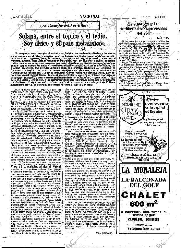 ABC MADRID 22-02-1983 página 21