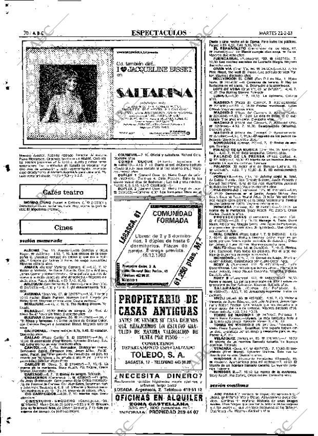 ABC MADRID 22-02-1983 página 70