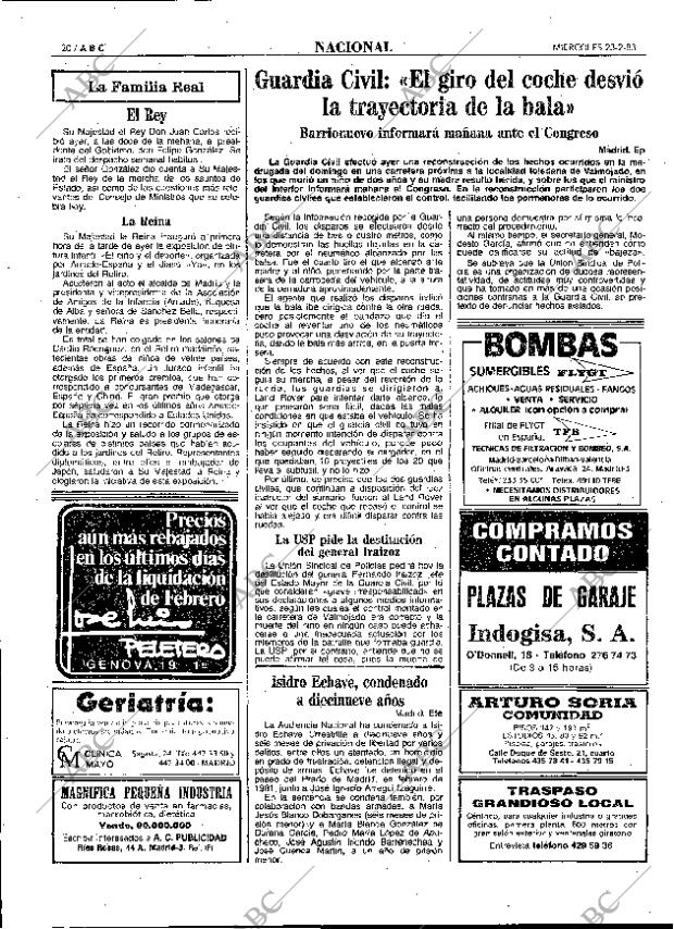 ABC MADRID 23-02-1983 página 20