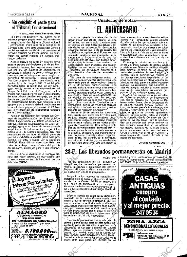 ABC MADRID 23-02-1983 página 21