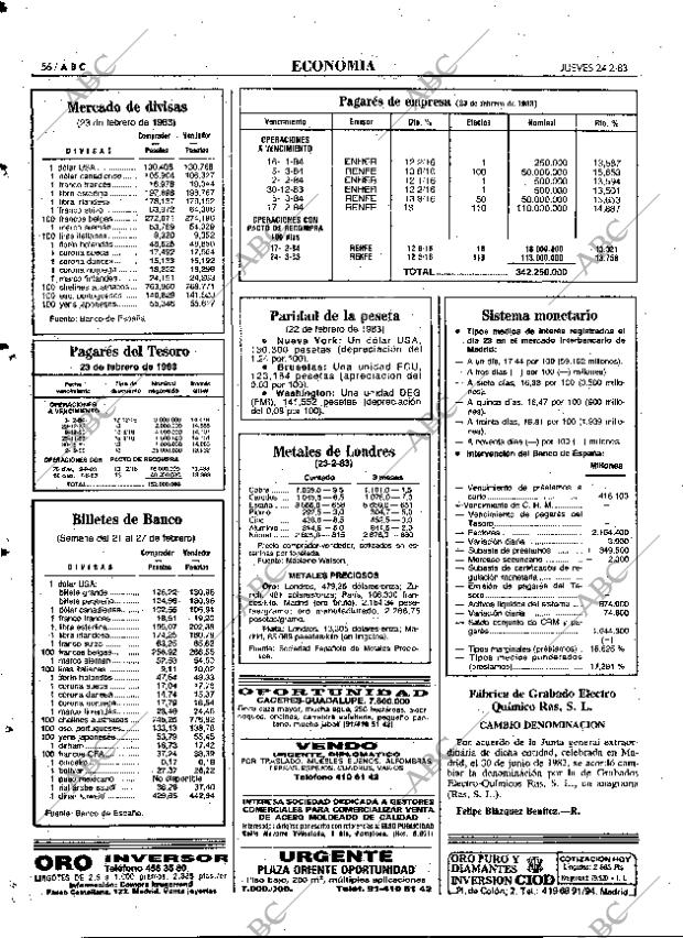 ABC MADRID 24-02-1983 página 56