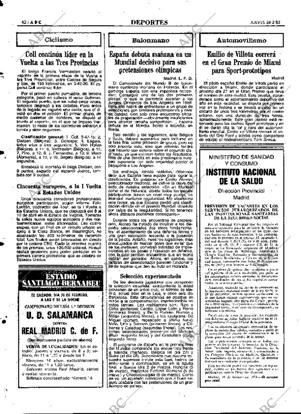 ABC MADRID 24-02-1983 página 62