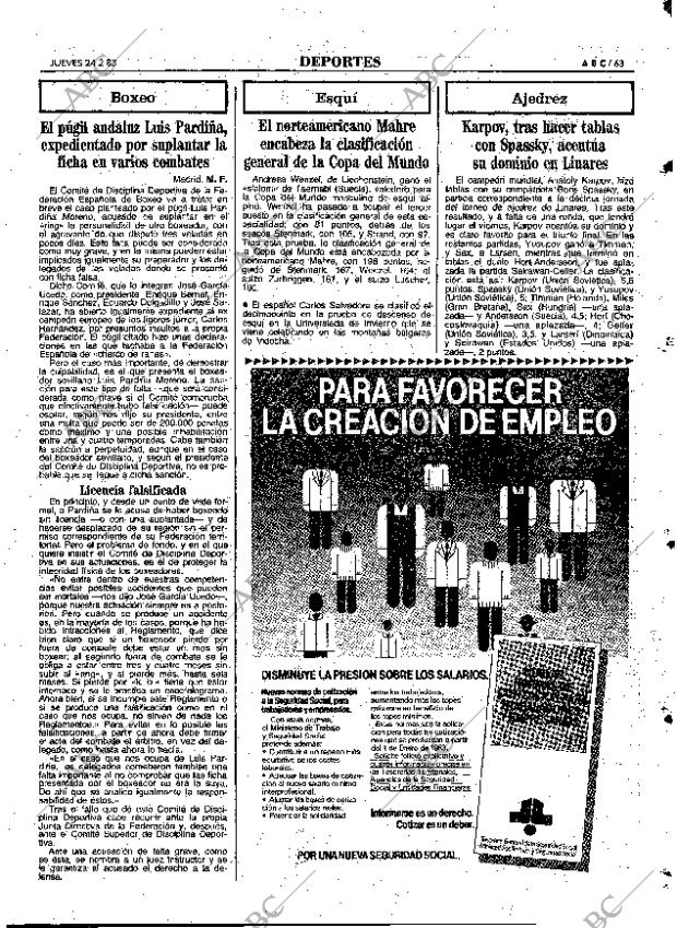 ABC MADRID 24-02-1983 página 63