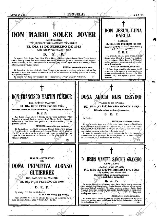 ABC MADRID 24-02-1983 página 85