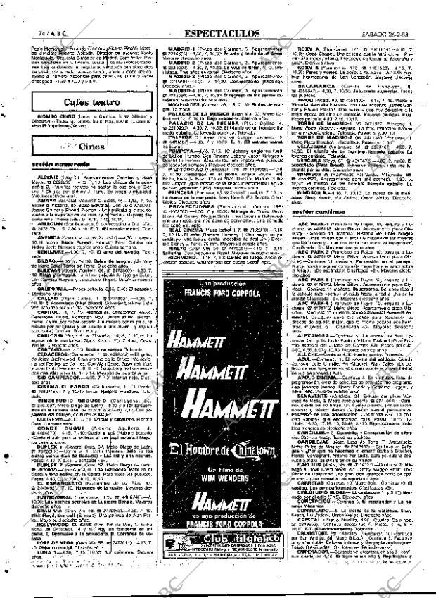 ABC MADRID 26-02-1983 página 74