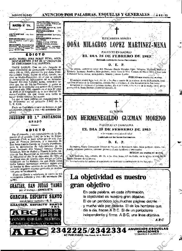 ABC MADRID 26-02-1983 página 85