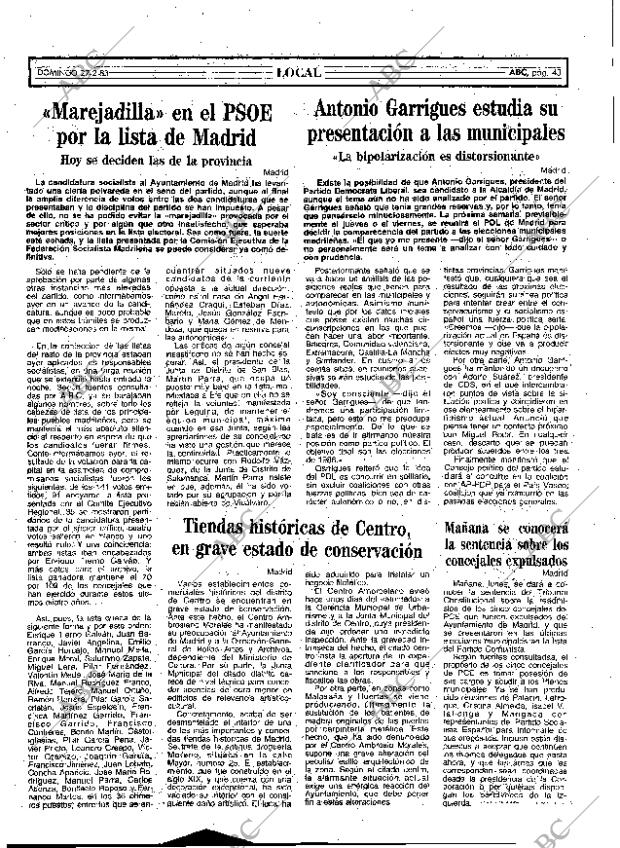 ABC MADRID 27-02-1983 página 43