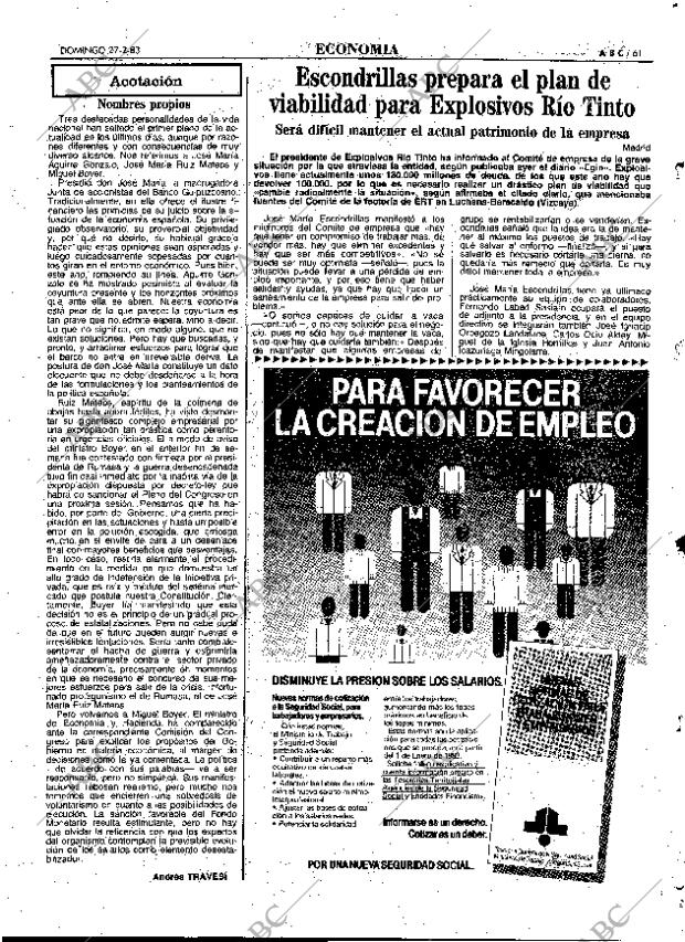 ABC MADRID 27-02-1983 página 61