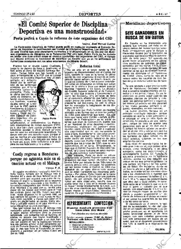 ABC MADRID 27-02-1983 página 67