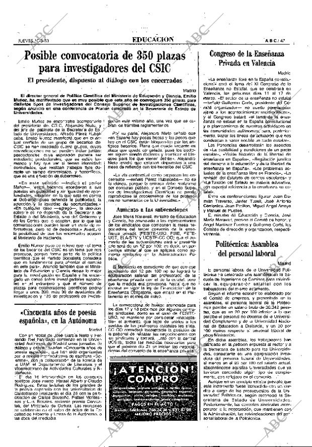 ABC MADRID 10-03-1983 página 47