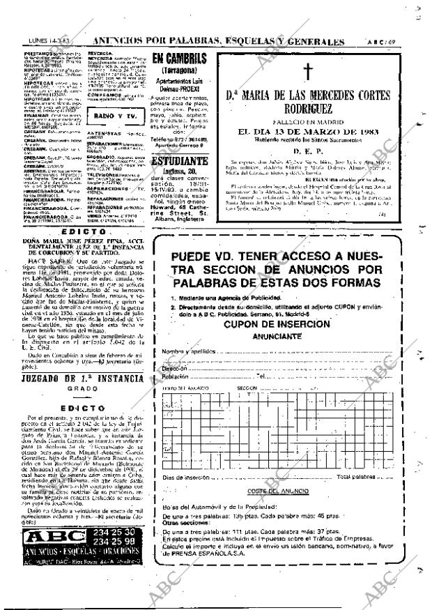 ABC MADRID 14-03-1983 página 69