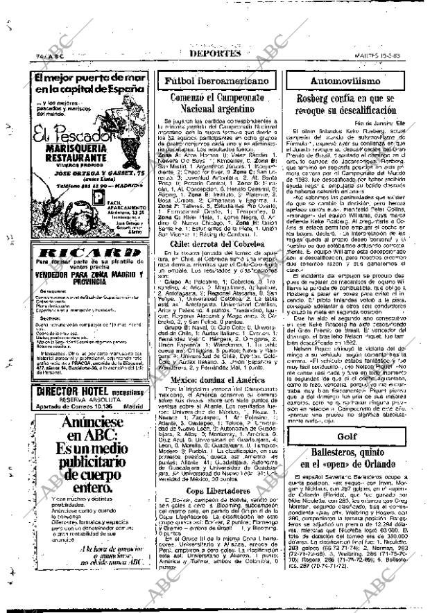 ABC MADRID 15-03-1983 página 74