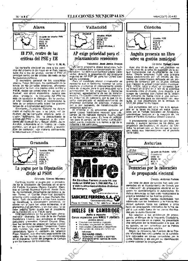 ABC MADRID 20-04-1983 página 20