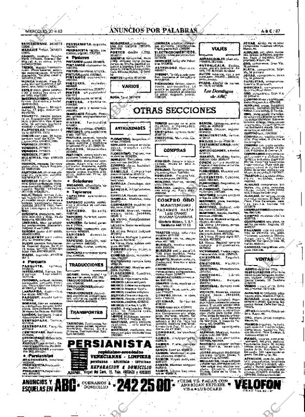 ABC MADRID 20-04-1983 página 87