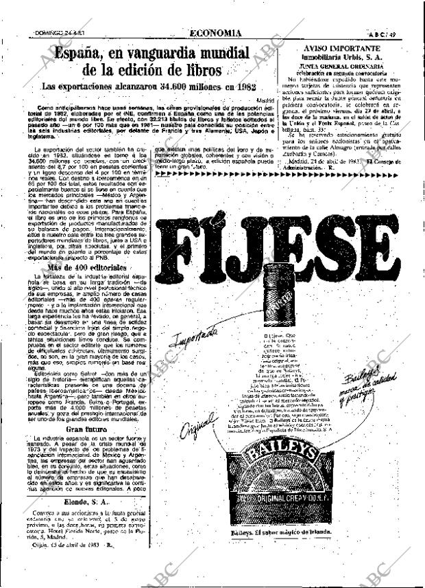 ABC MADRID 24-04-1983 página 49