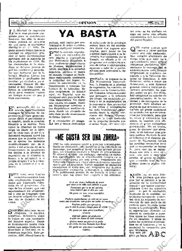 ABC MADRID 27-04-1983 página 15