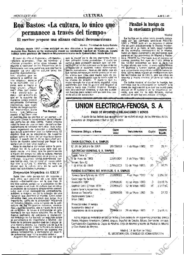 ABC MADRID 27-04-1983 página 49