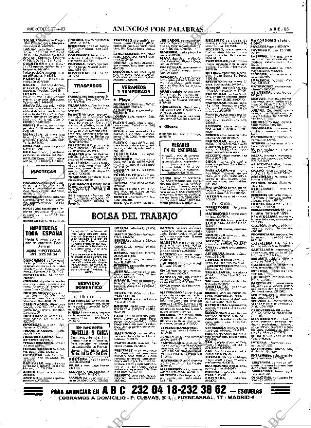 ABC MADRID 27-04-1983 página 85