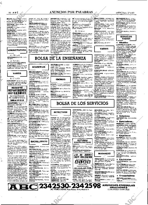 ABC MADRID 27-04-1983 página 86